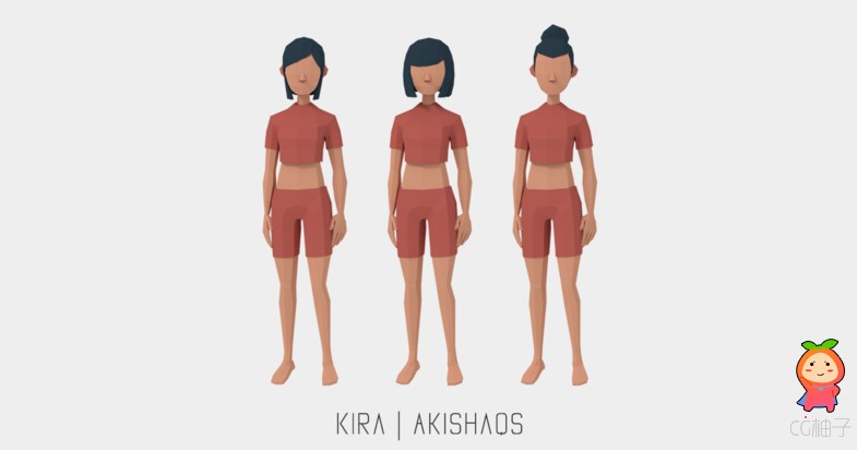 Kira  Stylized character 2.1 女孩卡通低模