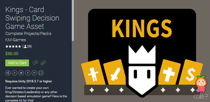 Kings - Card Swiping Decision Game Asset 1.55