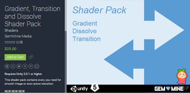Gradient, Transition and Dissolve Shader Pack