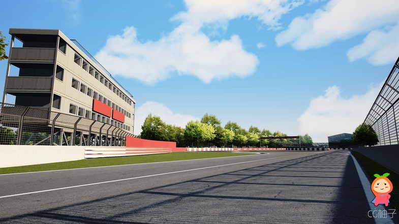 写实3D赛车场赛道模型