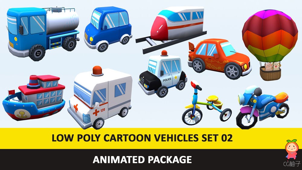 https://www.cgtrader.com/3d-models/vehicle/other/animated-toy-cartoon-cute-vehicles-low-poly-pack-02 ...
