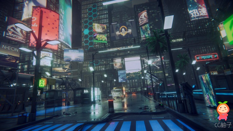 Dark City2 - Cyberpunk Pack 1.2 未来科技城市场景科幻赛博朋克模型