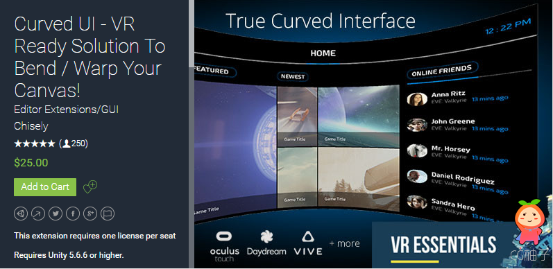 Curved UI - VR Ready Solution To Bend 2.8p1