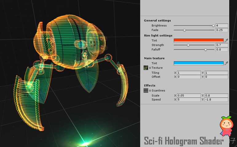 Sci-Fi Hologram Shader 科幻全息图着色插件提取版