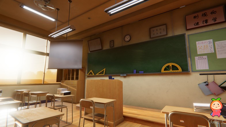 Snaps Art HD|School 1.01 写实学校教室场景Unity模板
