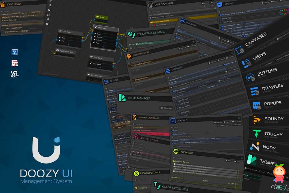 https://assetstore.unity.com/packages/tools/gui/doozyui-complete-ui-management-system-138361