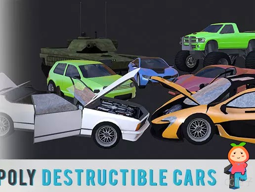 Low Poly Destructible Cars 