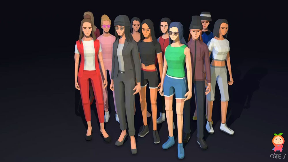 Civil Characters Pack | Low Poly 1.5低多边形人物模型lowpoly角色