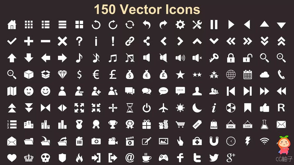 6000+ Flat Buttons Icons Pack 