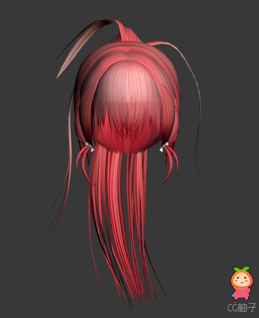 卡通头发模型日式女性发型二次元马尾丸子头辫子梨花头