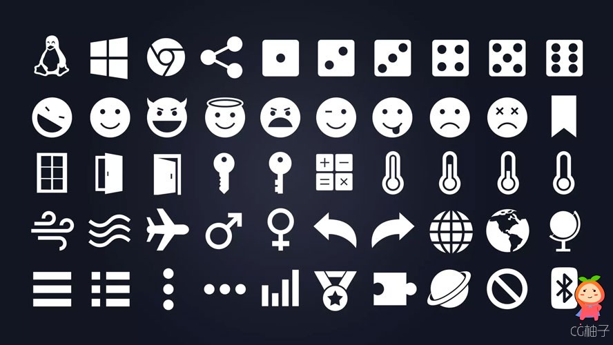 570+ Simple Vector Icons 