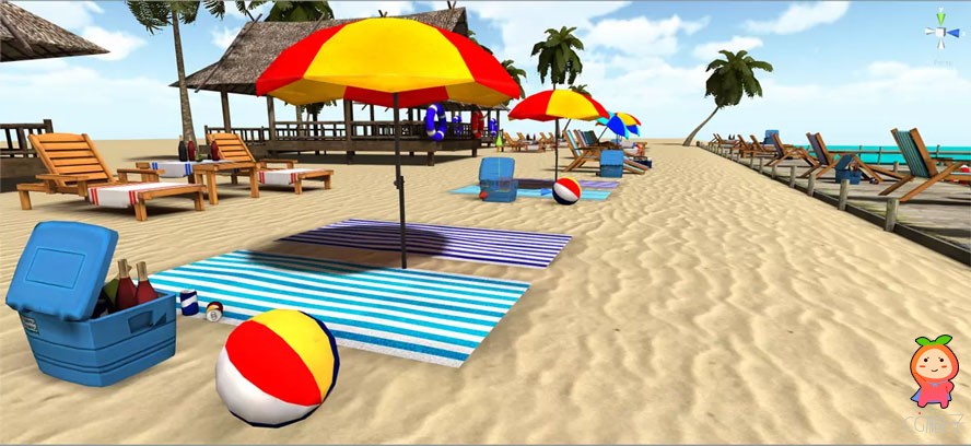 沙滩场景模型