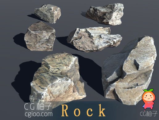 写实的石头 3D模型Rock package