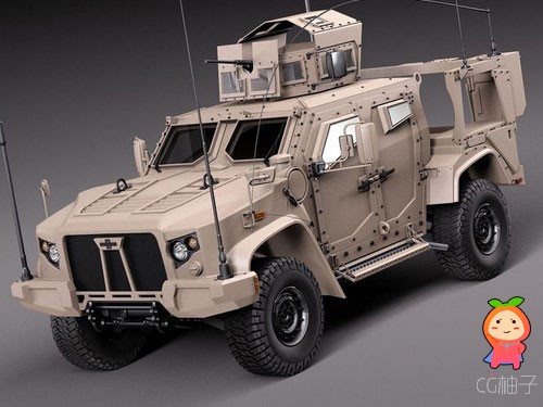 军事战场装甲卡车救援车3D模型