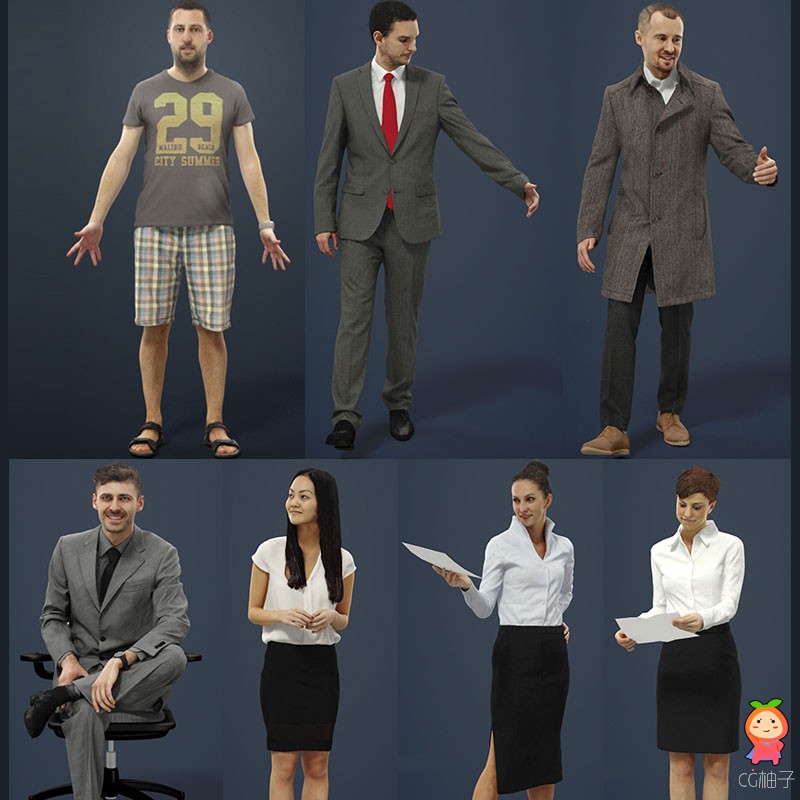 82个人物角色3D模型