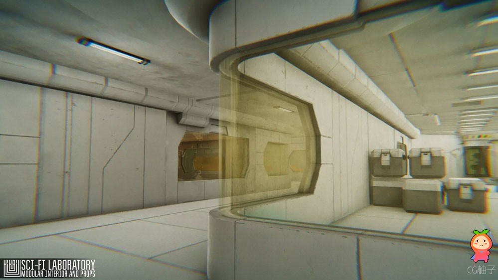 Sci-fi laboratory - modular interior and props 1.0科幻工作站实验室模型
