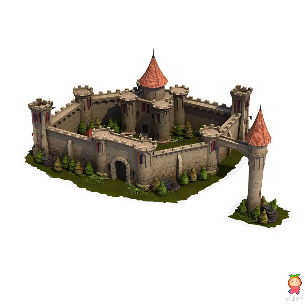 Top-Down Medieval Castle 1.0 中世纪王国城堡模型