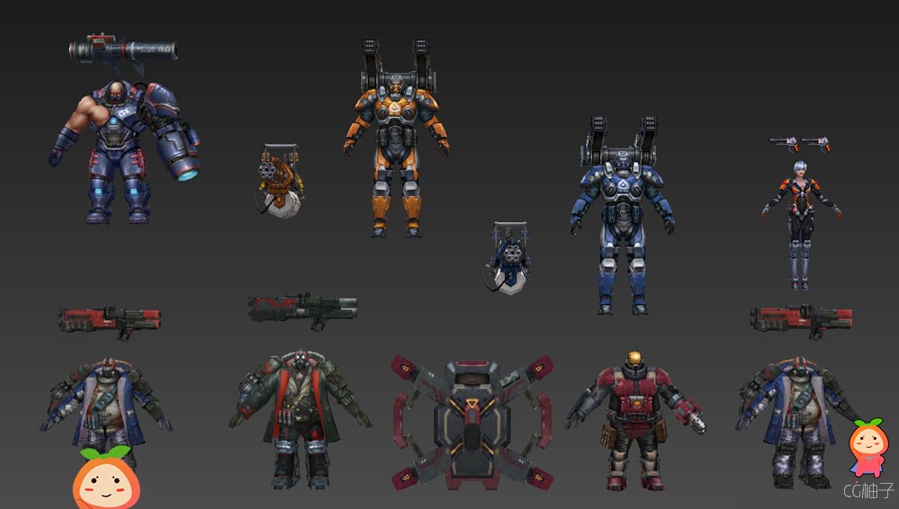 《独立防线》角色和少部分场景模型 科幻战争武器角色模型