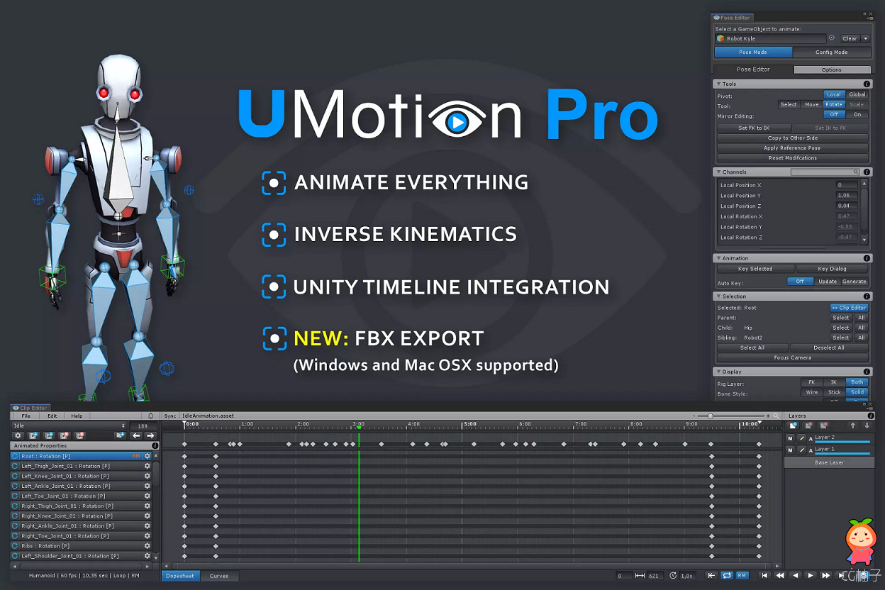 UMotion Pro - Animation Editor 1.25p01