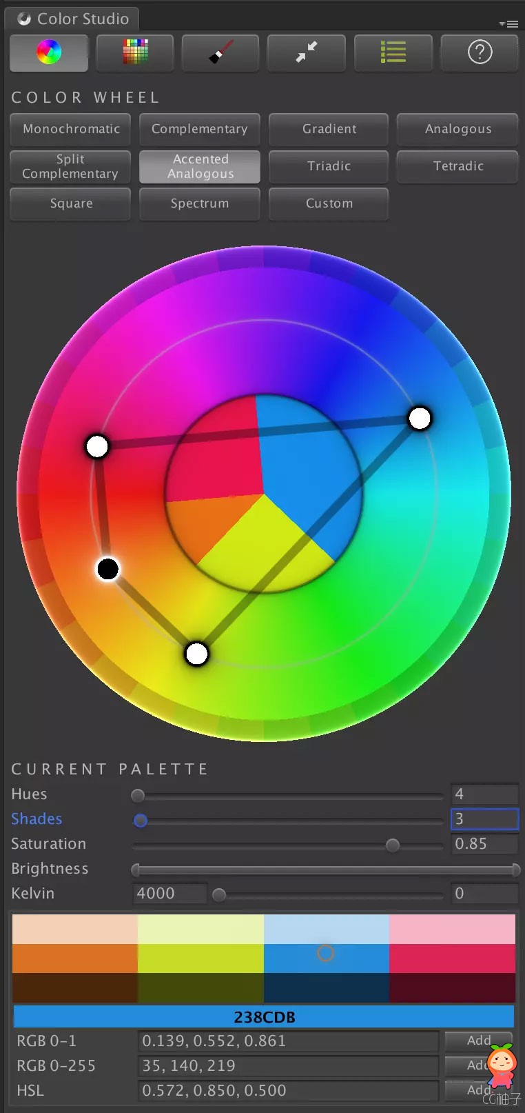 Color Studio 2.8 调色板创建编辑工具