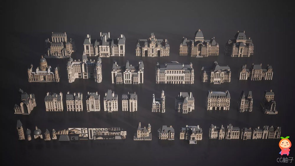 古典城市建筑模型