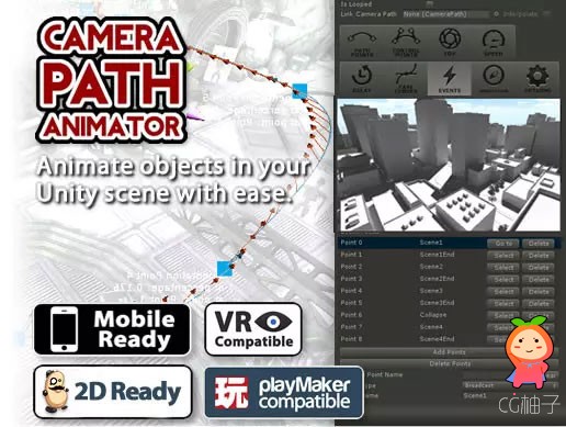 Camera Path Animator - Animate Cutscenes with Splines 3.63