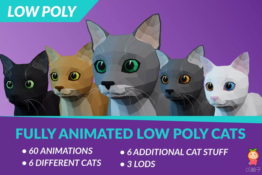 Fully Animated Cats (low poly version) 1.0