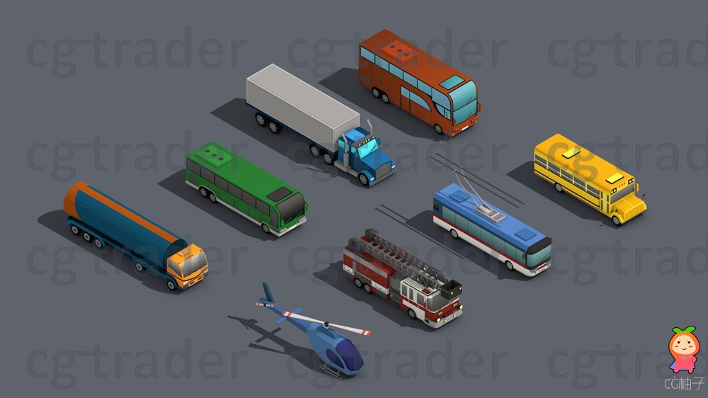 Low Poly Truck Pack 03