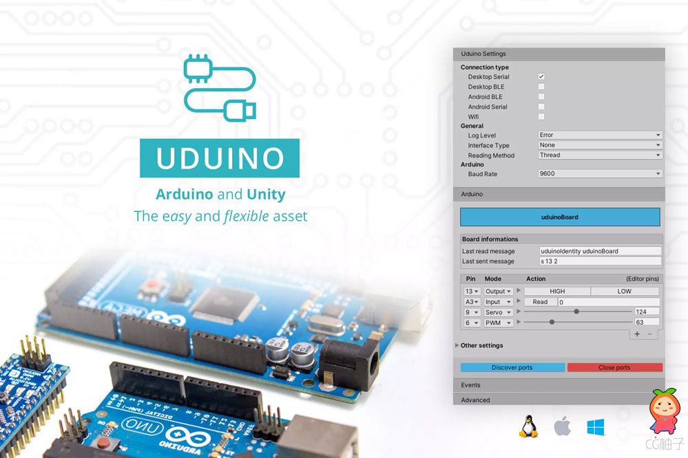 Uduino - Arduino and Unity communication, simple, fast and stable 3.3.3