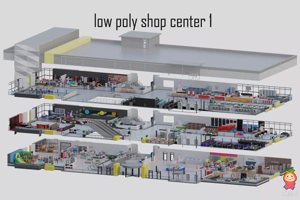 low poly shop center 1 1.0