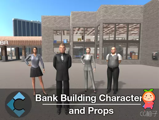 Bank Building Character and Props 1.0