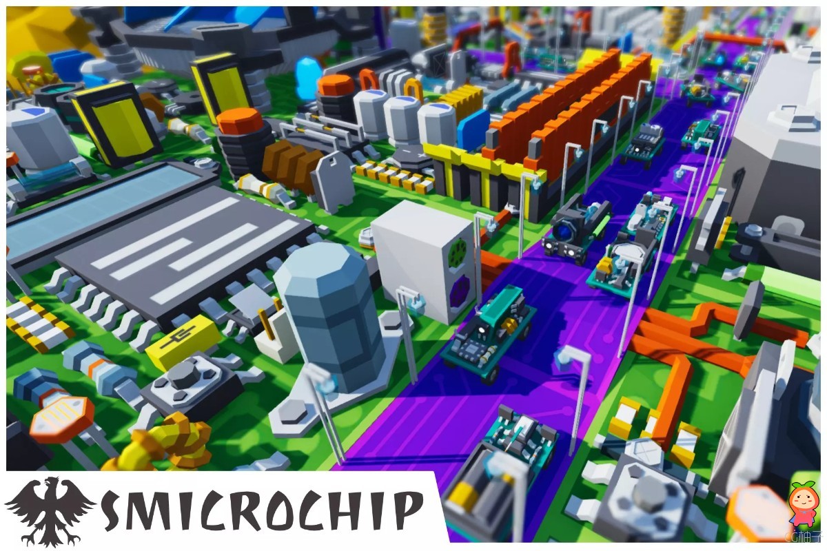 LOW POLY MICROCHIP CITY 3