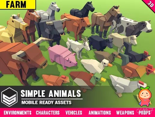 Simple Farm Animals - Cartoon Assets 1.0