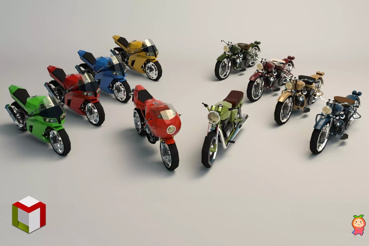 Low Poly Motorcycle Pack 01 v1.0
