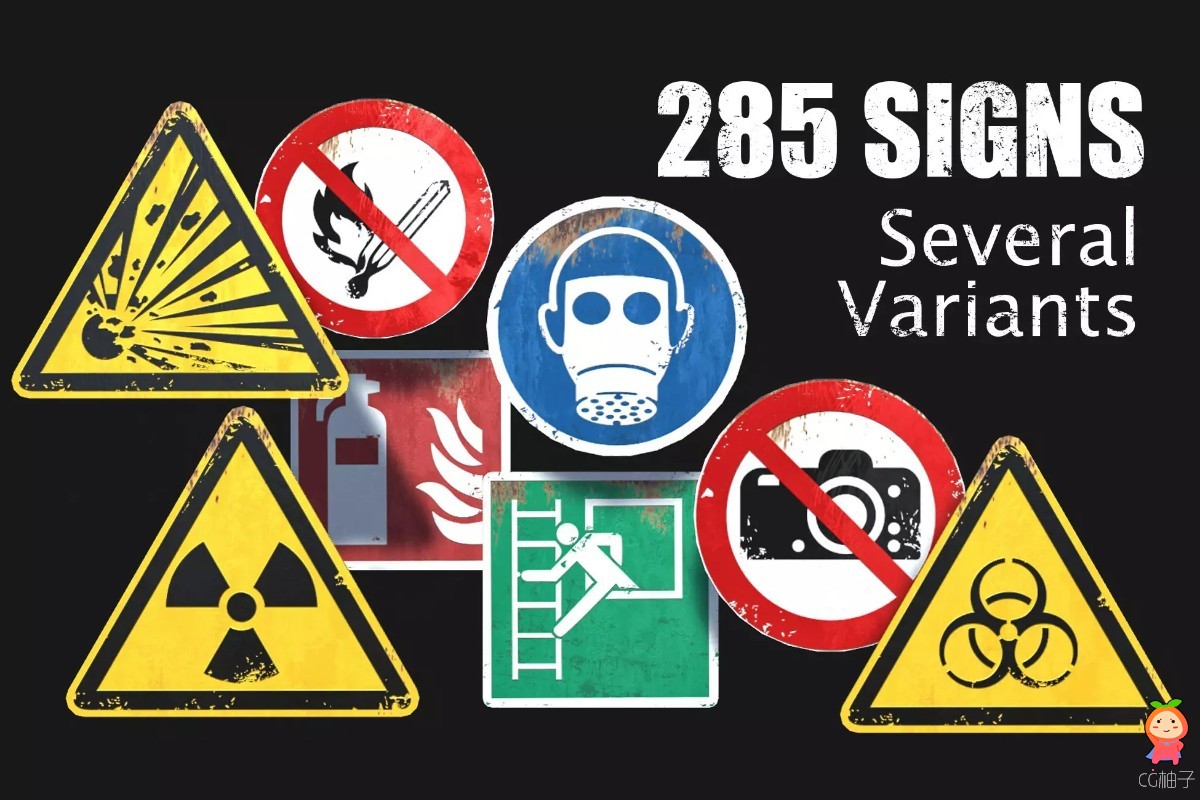Hazard & Safety 285 signs collection (ISO 7010)2.0