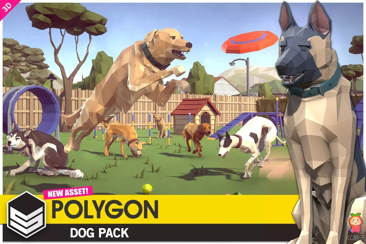 POLYGON - Dog Pack Low Poly 3D Art by Synty 