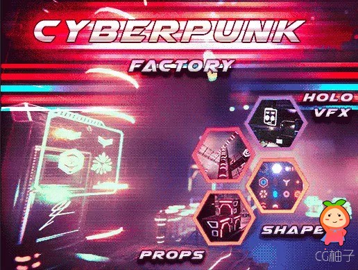 Cyber Punk VHS neon factory kitbash